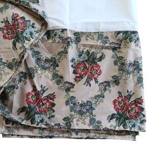 Vintage 1988 Louis Nichole Twin Bed Skirt Floral Beige Red Blue 13.5" Drop USA